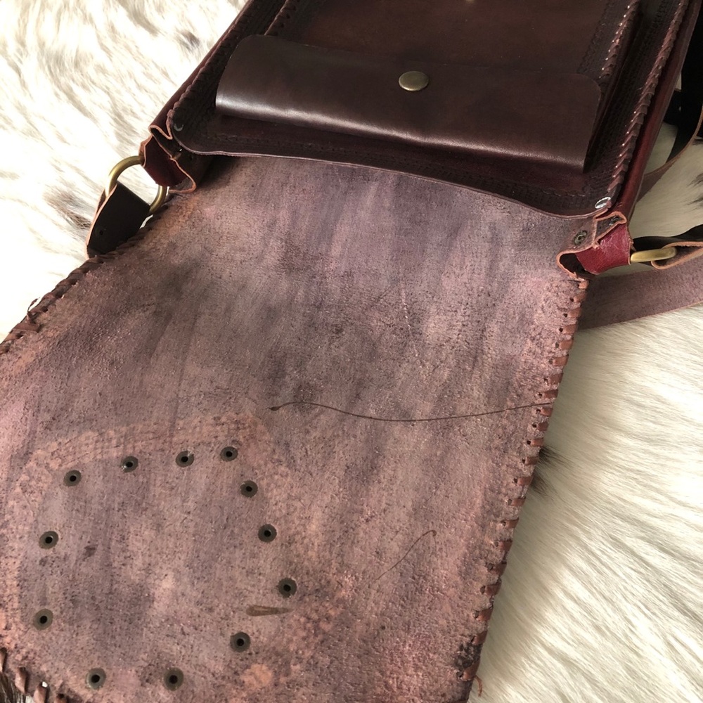 Vintage  gypsy style crossbody leather bag - Picture 11 of 11